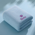 Personalized Pet Towel, Custom Embroidered Name Dog Towel, Super Absorbent by Colifolu