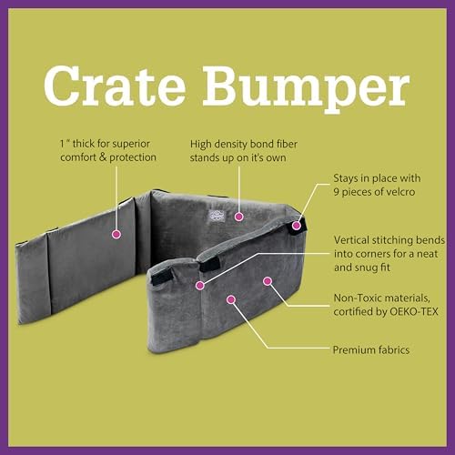 Pet Dreams 3-Piece Set Includes Dog Crate Cover, Dog Mat & Bumper Pad- Washable - Image 4