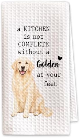 Golden Retriever Kitchen Towel, Funny Dog Lover Gift by SHESCRZIONU
