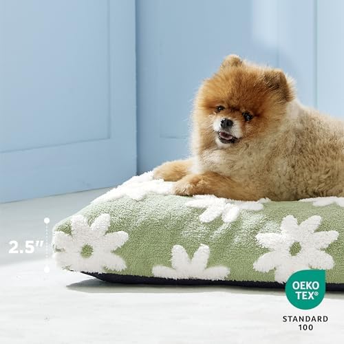 LE SURE Cute Aesthetic Small Dog Bed, Jacquard Thick Pet Pillow 24x16 - Image 2