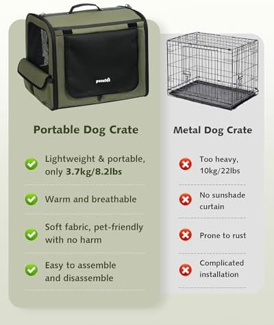 Dog Car Carrier Light Weight 27×20.5×20.5in, Foldable Dog Carrier - Image 2