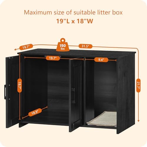 DWANTON Cat Litter Box Enclosure, - Image 6