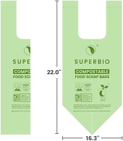 SUPERBIO 2.6 Gallon Compostable Bags, 2 Pack - Image 4