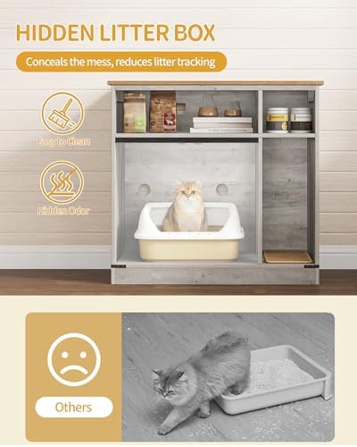 Hzuaneri Cat Litter Box Enclosure, Hidden Litter Box Furniture - Image 4