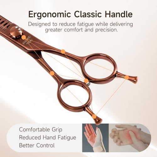 7'' Chunker Dog Grooming Scissors, 440C Stainless Steel Bronze Pet Grooming - Image 6