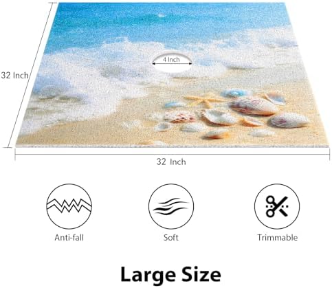 Square Shower Mat, Yonala 32 x 32 Inch Stylish Non Slip Shower Mats - Image 2