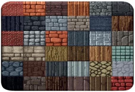 Manfei Cartoon Gamepad Microfiber Bathroom Rugs, Block Theme Non Slip Bath Mat - Image 4