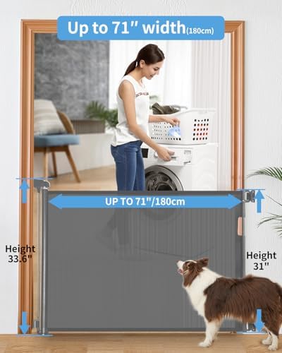 Veraste Retractable Baby Gate for Doorways and Stairs, Mesh Safety Gate for Pet - Image 2