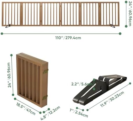 Dog Gates for Doorways, Foldable Dog Gate Indoor, Freestanding Pet Gates for - Image 2