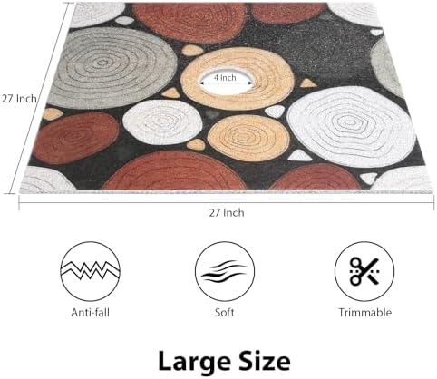 Square Shower Mat, Yonala 27 x 27 Inch Stylish Non Slip Shower Mats - Image 2