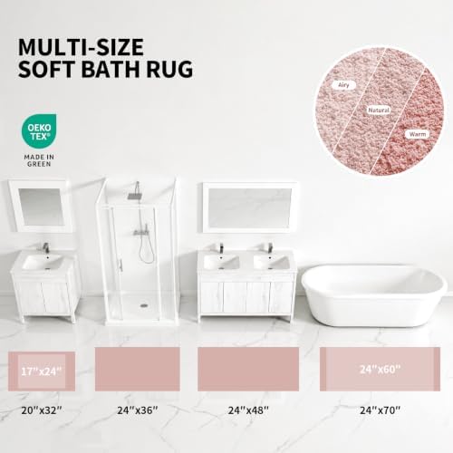 ILANGO Bathroom Rugs 70" × 24", Extra Soft Absorbent Microfiber Bath Rugs - Image 2