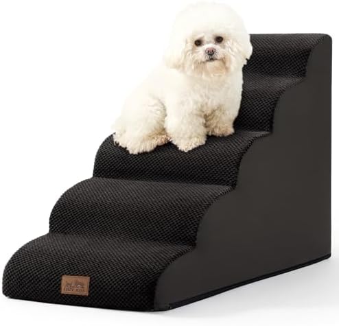 COZY KISS Dog Stairs for Small Dog 22.6" H, 5 Step Pet Ramp for Bed by COZYKISS