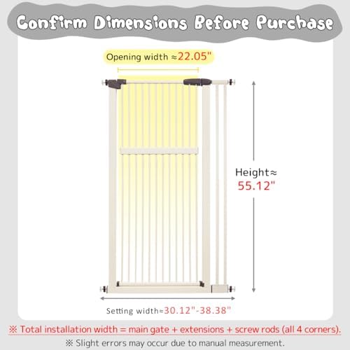 Lumizone 55.12" Extra Tall Pet Gate - Image 2