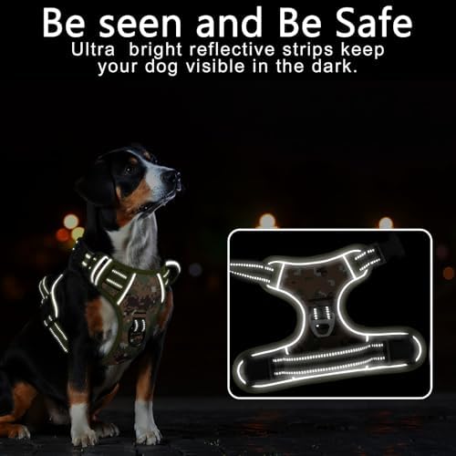 Timos Dog Harness Medium Sized, Quick Release 3 Buckles, Military Green - Image 2
