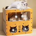 Cat Scratcher Cardboard House, 2 Floor Kitty Scratching Pad Lounger Bed by AMYESE
