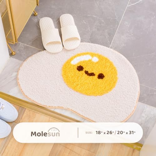 Molesun Egg Bath Mat 20x31, Soft Absorbent Microfiber Bath Rugs - Image 3