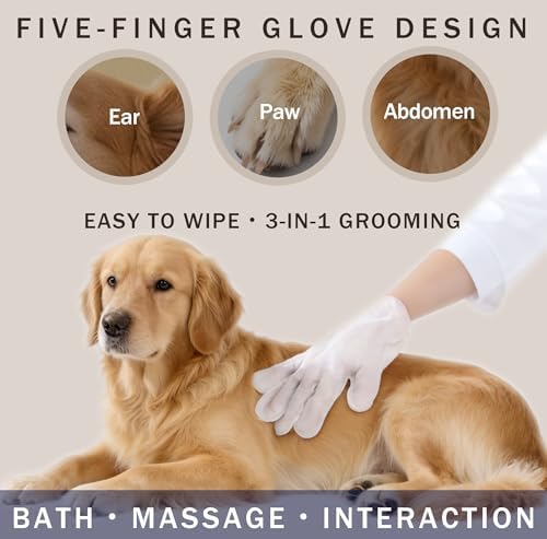 Pet Glove Wipes, Disposable Grooming Mitts - Image 4