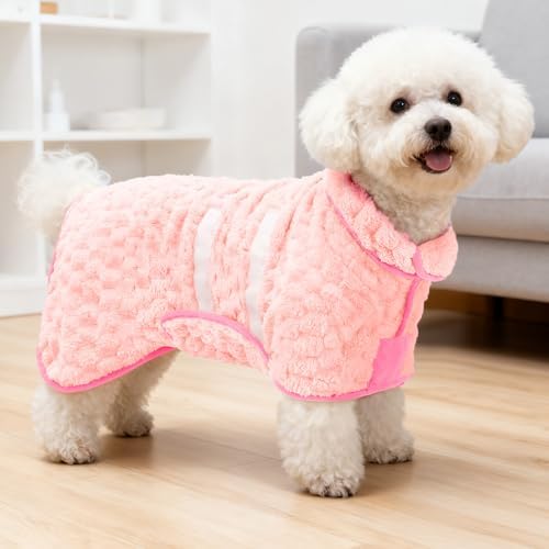 Glittme Dog Bathrobe, Super Absorbent Fleece Drying Robe - Image 2