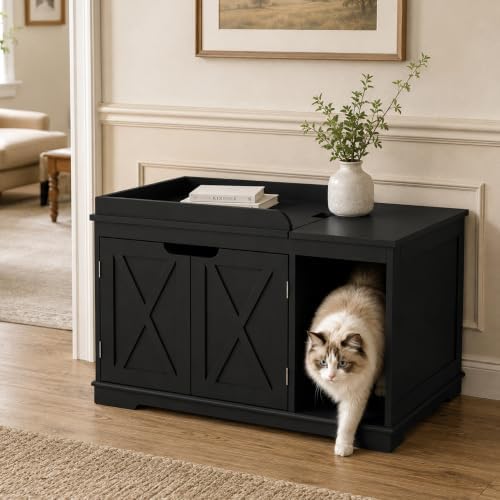 PUPETPO Cat Litter Box Furniture, Hidden Litter Box by PUPETPO