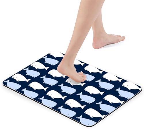 YISUMEI Ocean Whale Bathroom Mat, Non-Slip Super Absorption Bath Carpet - Image 4