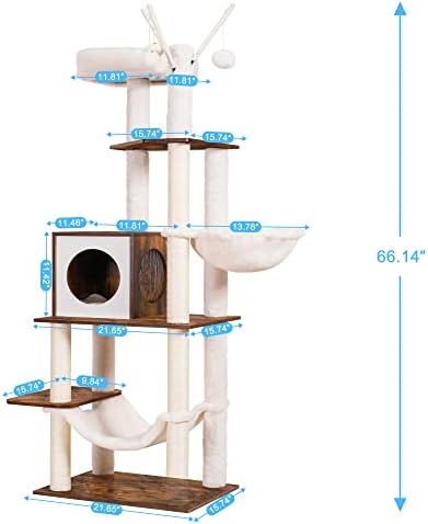 Hey-brother Wooden Cat Tree Tower - Image 3