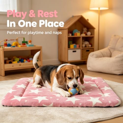 Dog Bed Mat, Reversible & Ultra Soft Kennel Pad-Machine Washable Pet Bed - Image 3