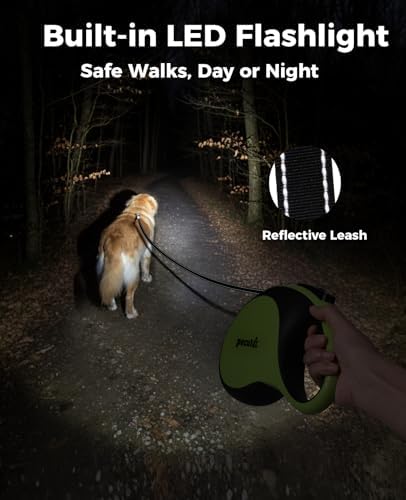 Retractable Dog Leash with Flashlight, 26ft Heavy Duty Retractable Pet Leash - Image 4