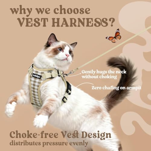 rabbitgoo Cat Harness and Leash Set, Escape Proof Vest, Foamy Coffee - Image 3