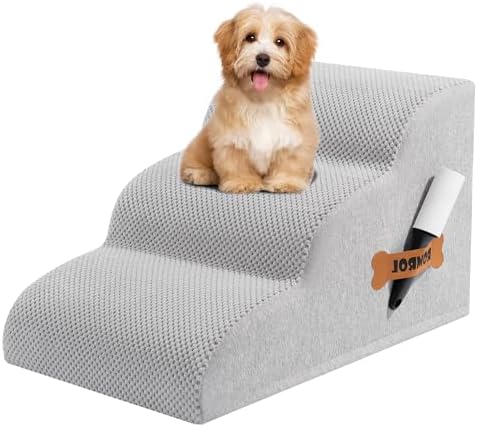 Romrol Dog Stairs Ramp for Beds Couches, Extra Wide Pet Steps by Romrol