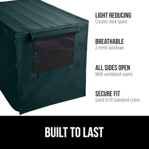 GORILLA GRIP Dog Crate Covers, Wire Kennel Topper, 48 in, Hunter Green - Image 2