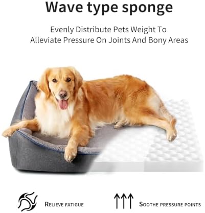 Tidore Orthopedic Dog Bed Medium Size Dog, Durable Egg Crate Foam Sofa Dog Bed - Image 5