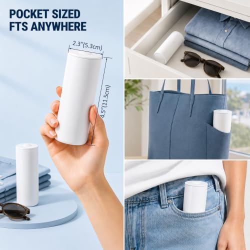 Mini Travel Lint Roller Works Great On Pet Hair w/Dust Cover, 60 Sheets - Image 3