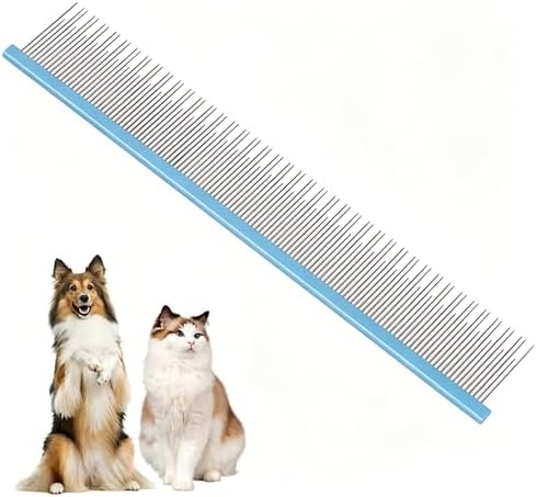 8.5 Inch Dual Tooth Pet Comb for Mats and Tangles，Professional Grooming Comb by Unknown