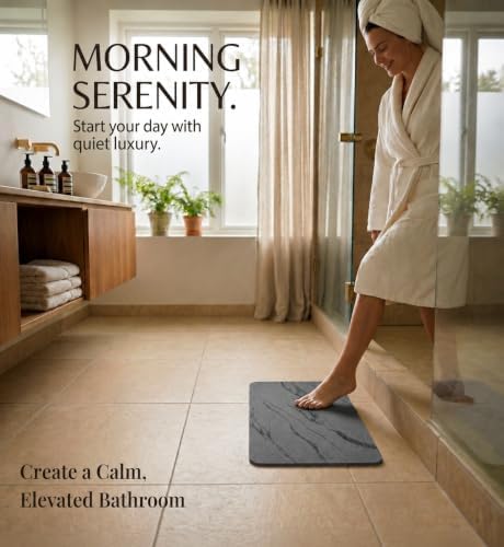 Stone Bath Mat – Diatomaceous Earth Quick Drying Non-Slip Bathroom Mat – - Image 3