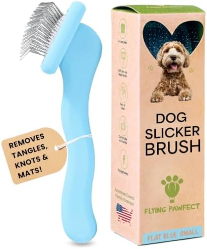 Pet Slicker Brush With Soft Massage Grooming Stainless Steel Pins by FlyingPawfect