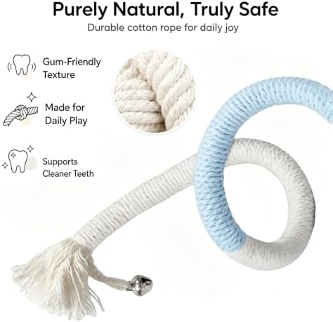 4-Pack Cat Toys for Indoor Cats, Woven Cotton Rope Toys - Image 3
