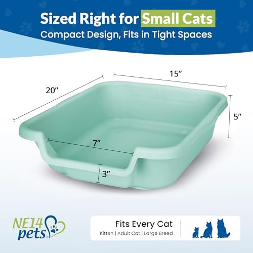 KittyGoHere Senior Cat Litter Box, Small Pan, 2 Pack Apple Green - Image 6