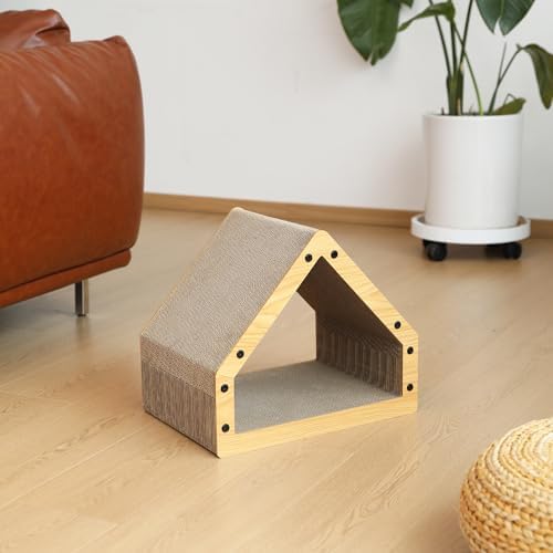 FUKUMARU Cat Scratcher House, Cozy Cardboard Cat Bed Design Scratching Pad - Image 6