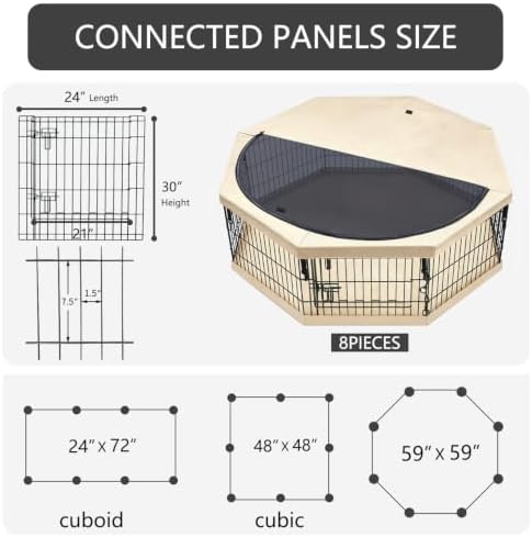 PETIME Foldable Metal Dog Exercise Pen/Pet Puppy Playpen Kennels Yard Fence - Image 3