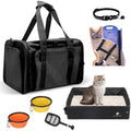 Cat Carrier with Litter Box, Cat Travel Carrier Soft Sided & Foldable Travel by JOLLJOLL