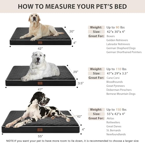 WNPETHOME Orthopedic Waterproof Extra Large Senior Dogs Bed - Image 6