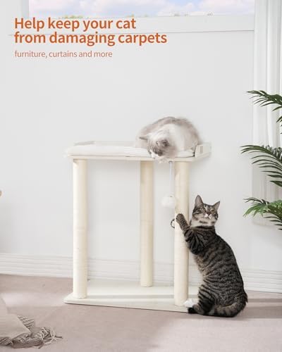 FourFurPets Modern Cat Tree for Large Cats, Full Sisal Cat Scratching Post - Image 2