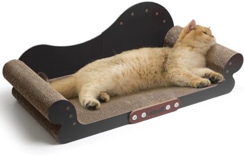 ComSaf Large Cat Scratcher Bed 26.7 in, Cardboard Cat Couch Scratch Pad by ComSaf