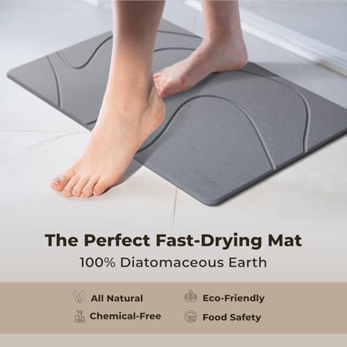 TOSORO - Stone Bath Mat Diatomaceous Earth Shower Mat Non-Slip Super Absorbent - Image 4