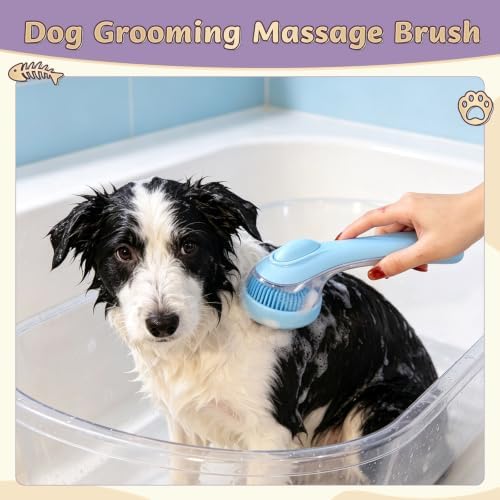 Dog Bath Brush, 3 in 1 Pet Grooming Bath Massage Brush - Image 3