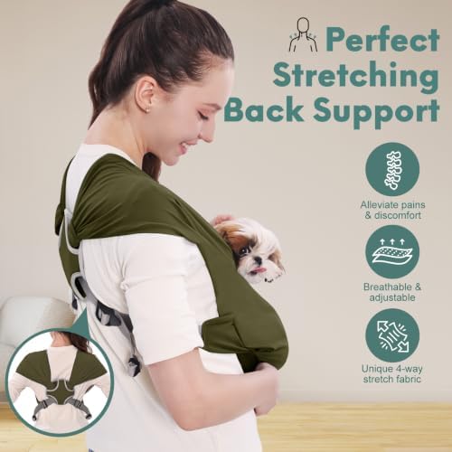 Supet Dog Sling Carrier for Small Pet, Adjustable Hands Free Front Backpack - Image 2