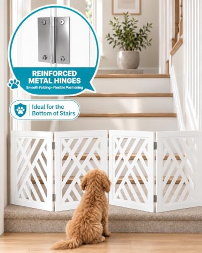 16" Short Dog Gate, Puppy Gate Indoor, Freestanding Small Dog Gate, 4 Panel - Image 4