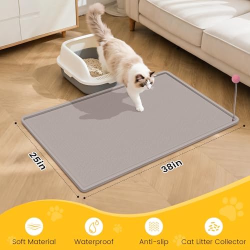 Cat Litter Mat, Waterproof and Easy to Clean Silicone Cat Mat - Image 4