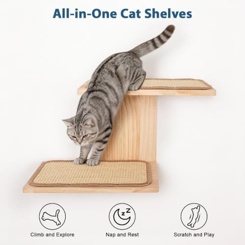 Cat Wall Shelves, Branch Style 2 Platform Cats Walls Furniture. - Image 3