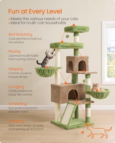 Feandrea Cat Tree, 68.5-in Tall Cat Tower - Image 4